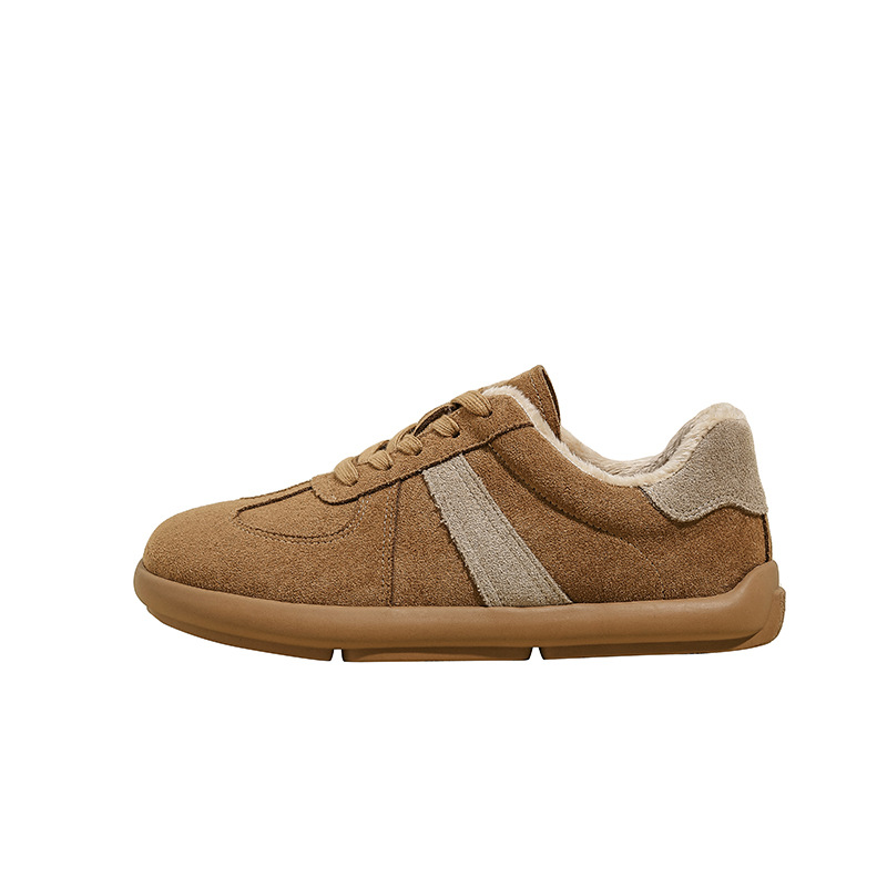 Genuine leather thick-soled Dexun shoes for women's 2024 autumn new retro casual sports board shoes, color-block Forrest Gump shoes, Boken shoes Item Picture