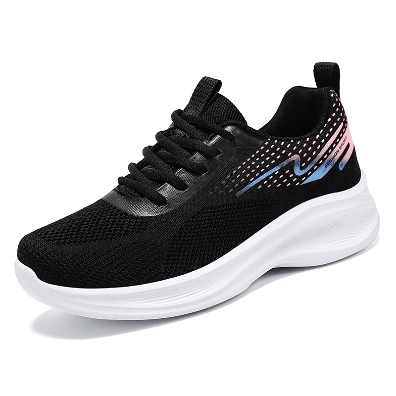 Women's breathable flying woven casual shoes, cross-border women's shoes, foreign trade sports shoes, versatile women's running shoes, online shoes Item Picture