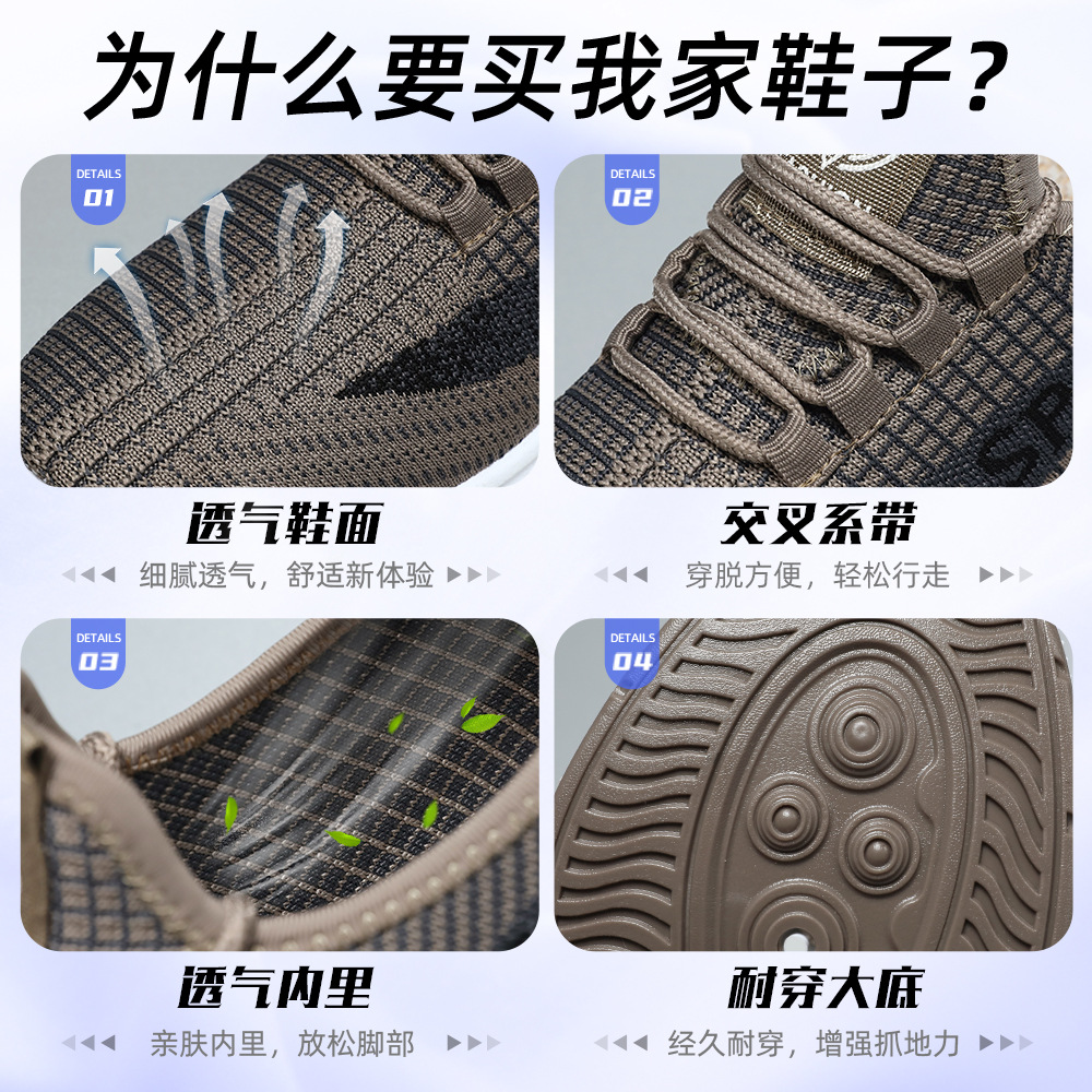New men's shoes and sports shoes, breathable flying woven mesh shoes, soft-soled men's single shoes, comfortable running shoes, fashionable men's shoes Application Scenario