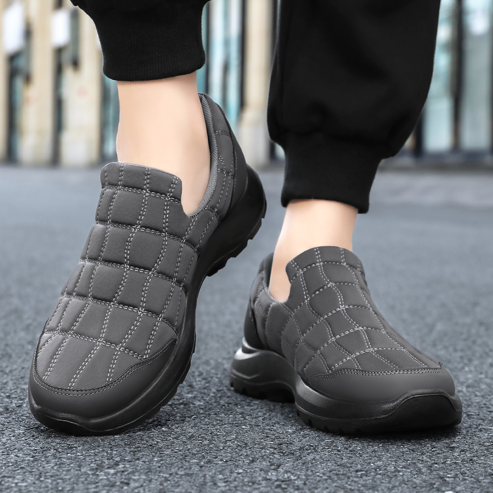 Men's casual shoes, one-step lazy shoes, soft-soled comfortable dad shoes, shallow opening breathable men's single shoes, versatile men's shoes Specification drawing