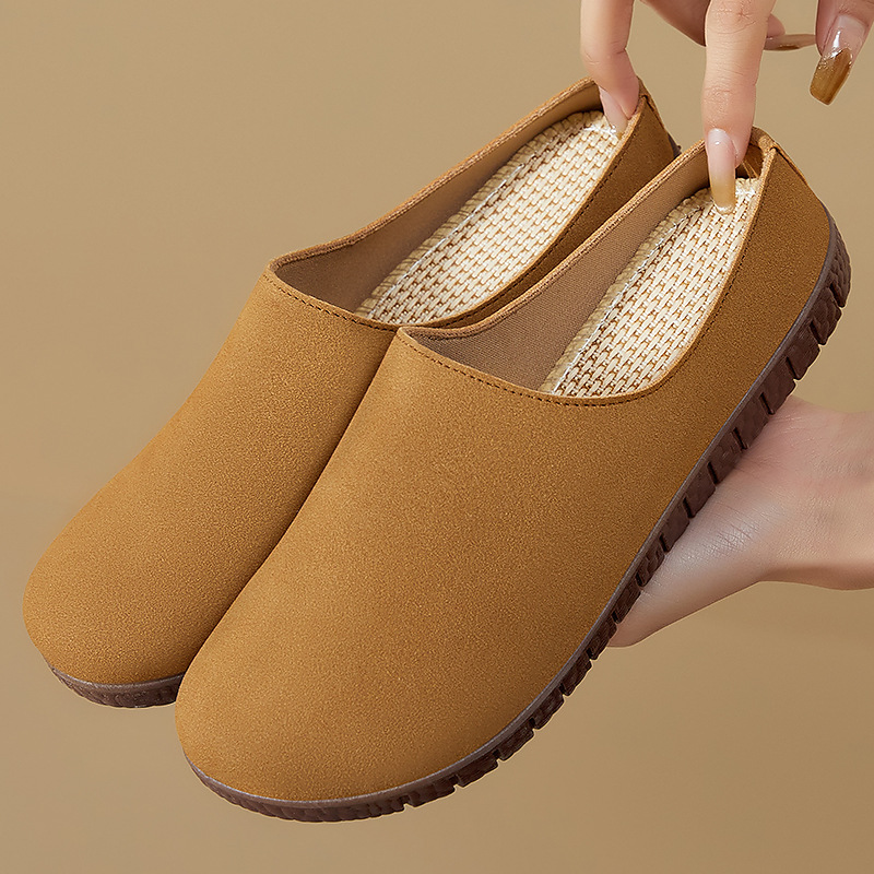 Women's shoes with toe caps and half-slippers, new summer style lazy shoes, versatile, one-step Burken shoes, women's slippers, comfortable and casual shoes full figure