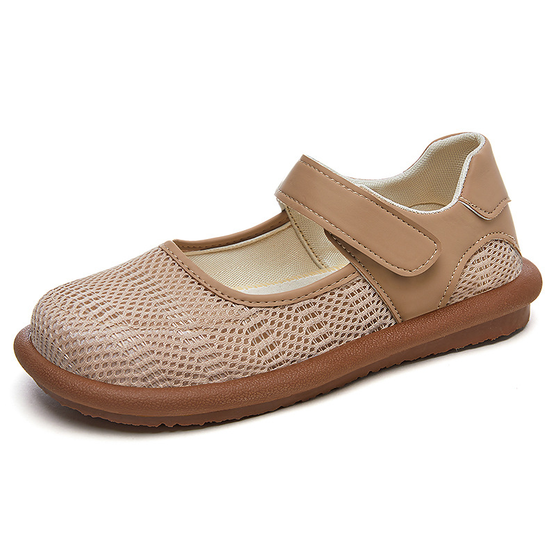 Japanese-style sweet girl-style casual shoes for women, solid color and simple foreign trade women's shoes, shallow opening breathable net shoes Item Picture