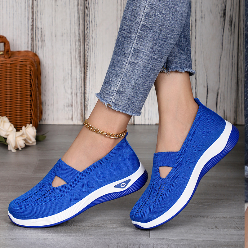 Women's TEMU casual shoes, cross-border large-sized women's shoes, export single shoes, flying woven breathable fabric shoes Specification drawing