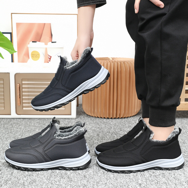 Men's winter cross-border large-sized cotton boots, one-foot fleece and thickened couple snow boots, warm senior boots, short boots Application Scenario