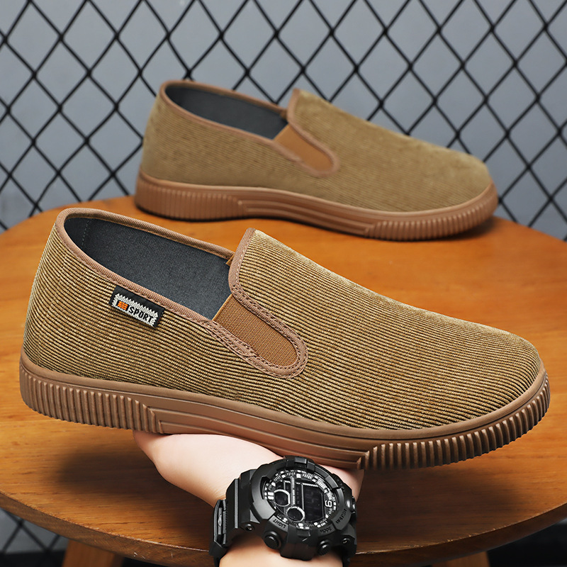 New summer men's shoes for men, no smelly feet, old Beijing cloth shoes, one-step men's shoes, solid color, versatile and casual shoes details Picture