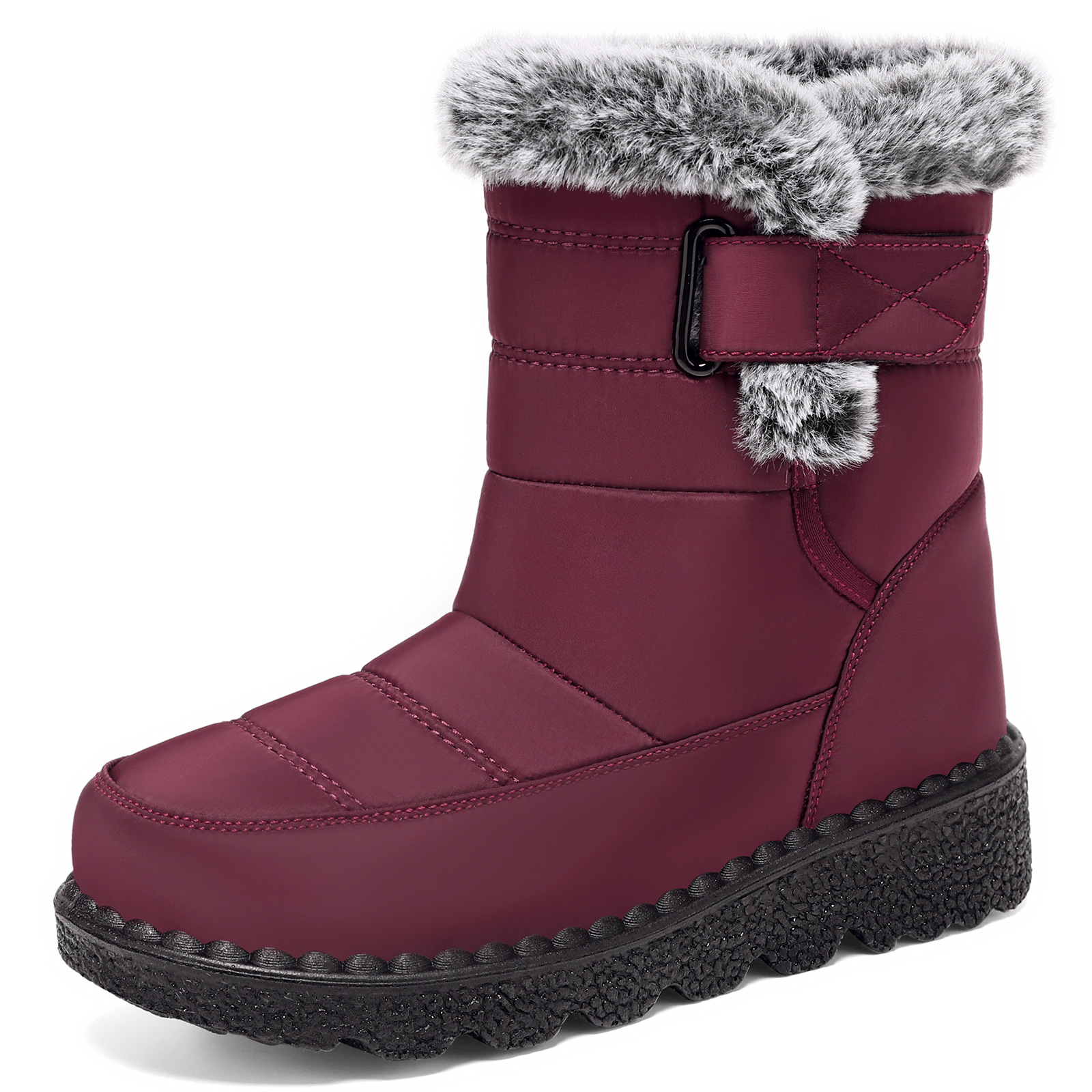 Women's shoes, snow boots, cross-border large-sized polyurethane cotton shoes, fleece and thickened long cotton boots, cold-proof and warm women's boots Item Picture