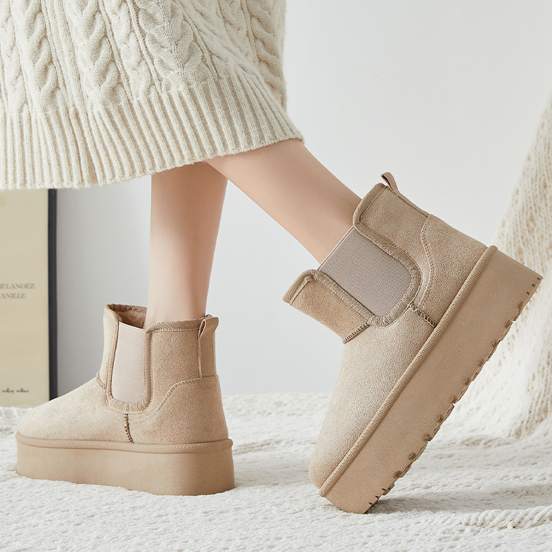 Women's snow boots, winter fleece and thickened cotton shoes, versatile women's boots, cold-proof and warm cotton boots, cross-border thick-soled boots Application Scenario