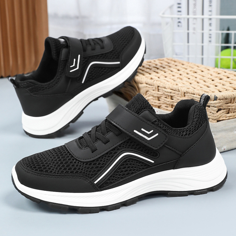 Women's shoes, walking shoes, soft-soled shoes that don't cause foot fatigue, sports shoes, Velcro mom shoes, breathable mesh casual shoes, comfortable single shoes Specification drawing