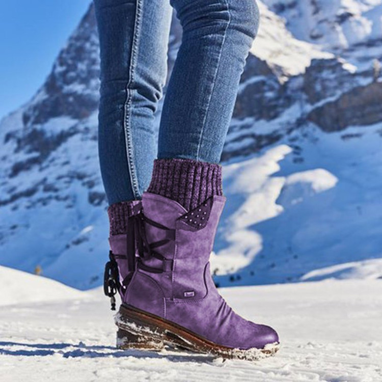 2020 Foreign Trade Autumn and Winter new casual woolen lace ankle boots, women's thick-soled snow boots, versatile Martin women's boots are in stock Application Scenario