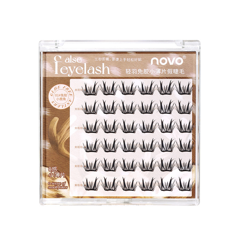 NOVO9168 Light Feather glue-free small thin sheet false eyelashes, natural simulation, instant application and removal, a must-have for beginners Item Picture