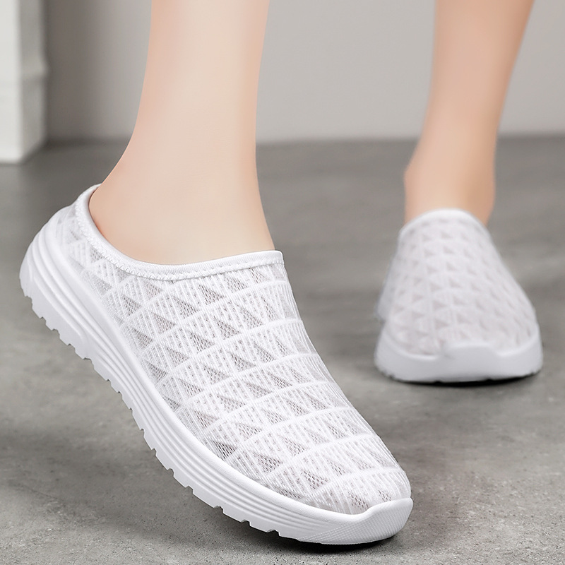 Women's casual shoes, breathable, half-flip-top, worn outside with a pair of slippers, cross-border large-sized fashionable and versatile women's single shoes Application Scenario