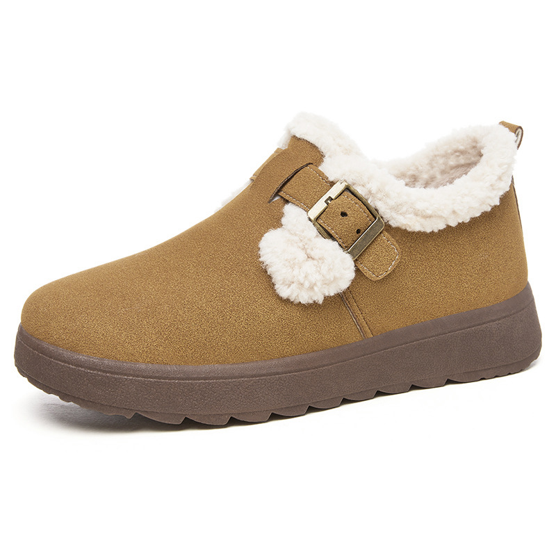 Women's winter cotton shoes with fleece and thickened snow boots, cold-proof and warm cotton boots, cross-border versatile short boots, and outerwear women's boots Item Picture