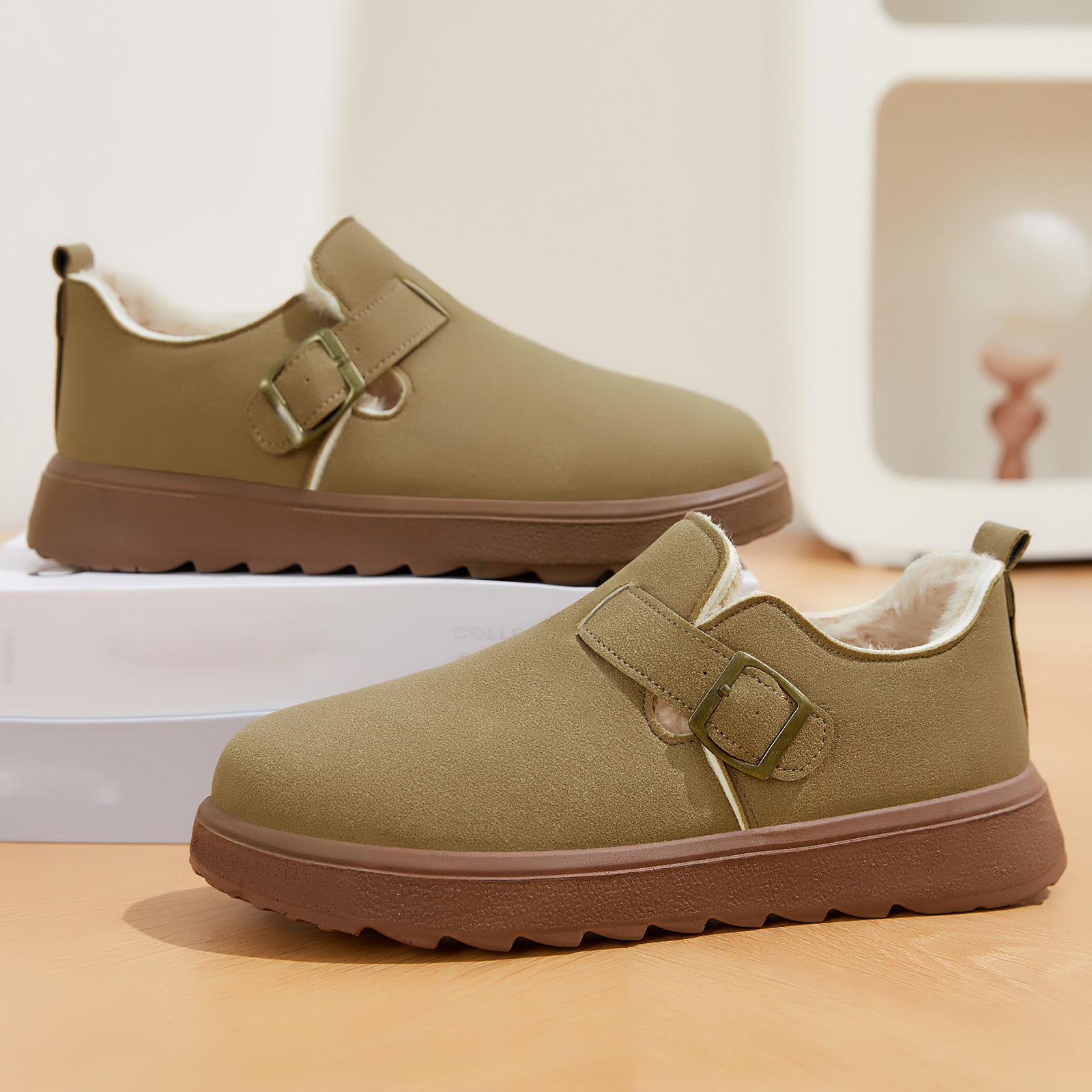 Women's cotton shoes, cold-proof and warm ankle boots, fleece and thickened snow boots, Burken shoes on one foot, cross-border versatile cotton boots full figure