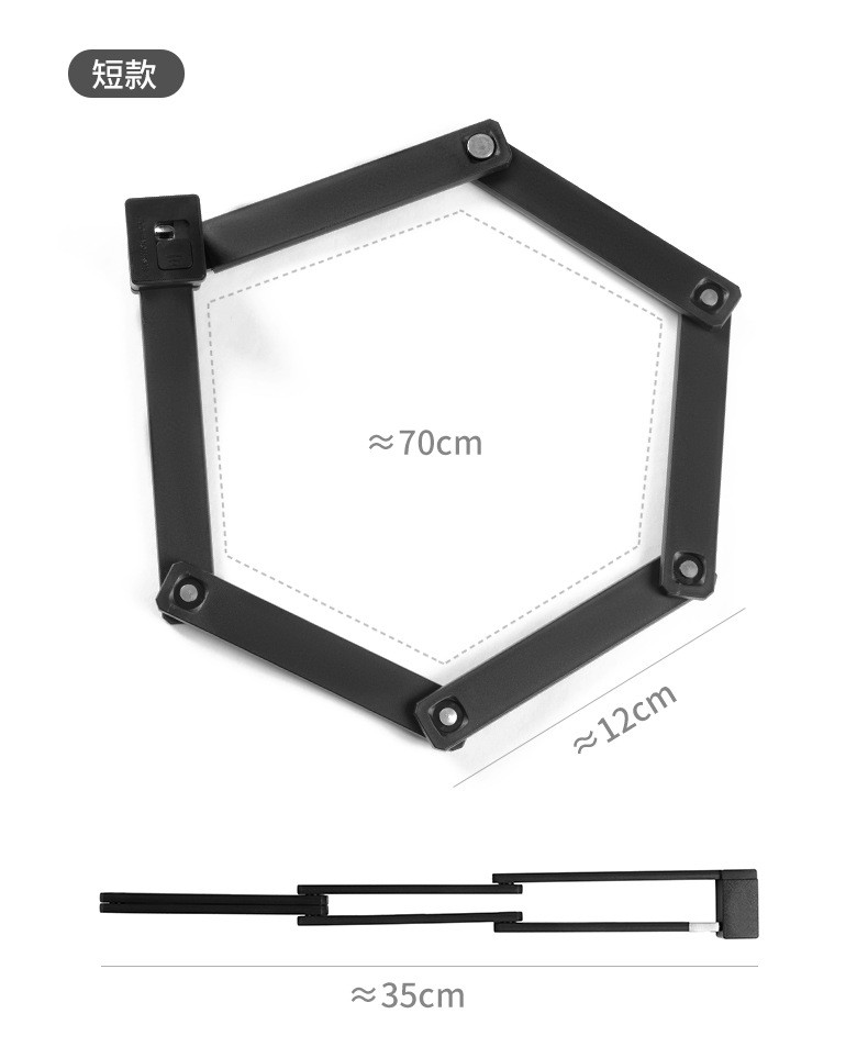 BG-0526 Six-section folding lock, bicycle folding lock, anti-theft joint lock, bicycle lock, riding equipment, electric motorcycle chain lock pic 6