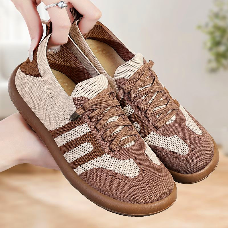 Women's shoes, versatile casual shoes, one-step shallow opening, retro German training shoes, breathable mother shoes, flat single shoes full figure