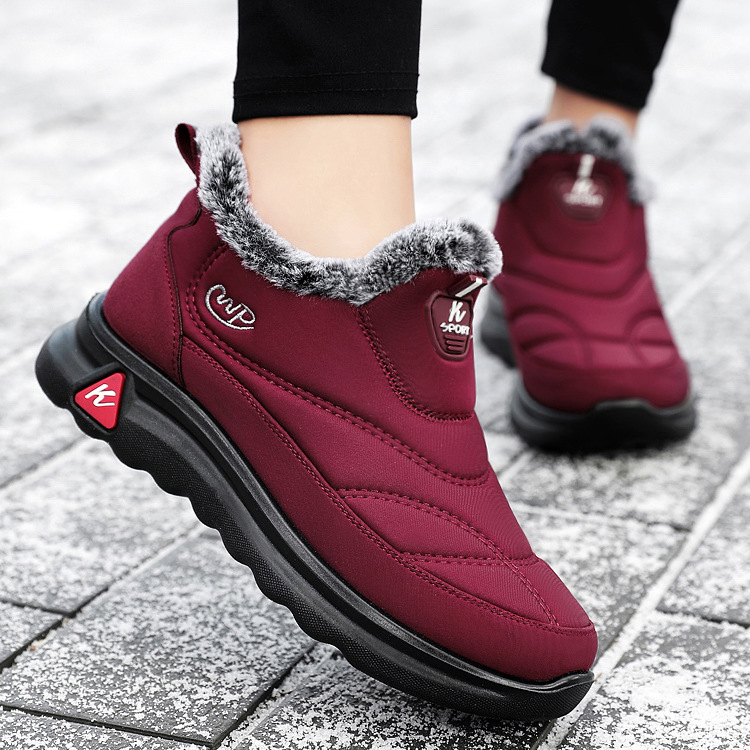 Cotton shoes for winter warmth, snow boots for both men and women, one-foot cotton boots wholesale, fleece thickened high-top warm boots Specification drawing