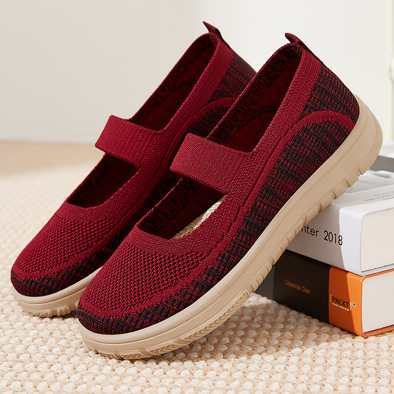 Women's single shoes, shoes for middle-aged and elderly mothers, casual shoes, old Beijing cloth shoes, women's shoes, soft-soled, not tiring to the feet, flat shoes Specification drawing