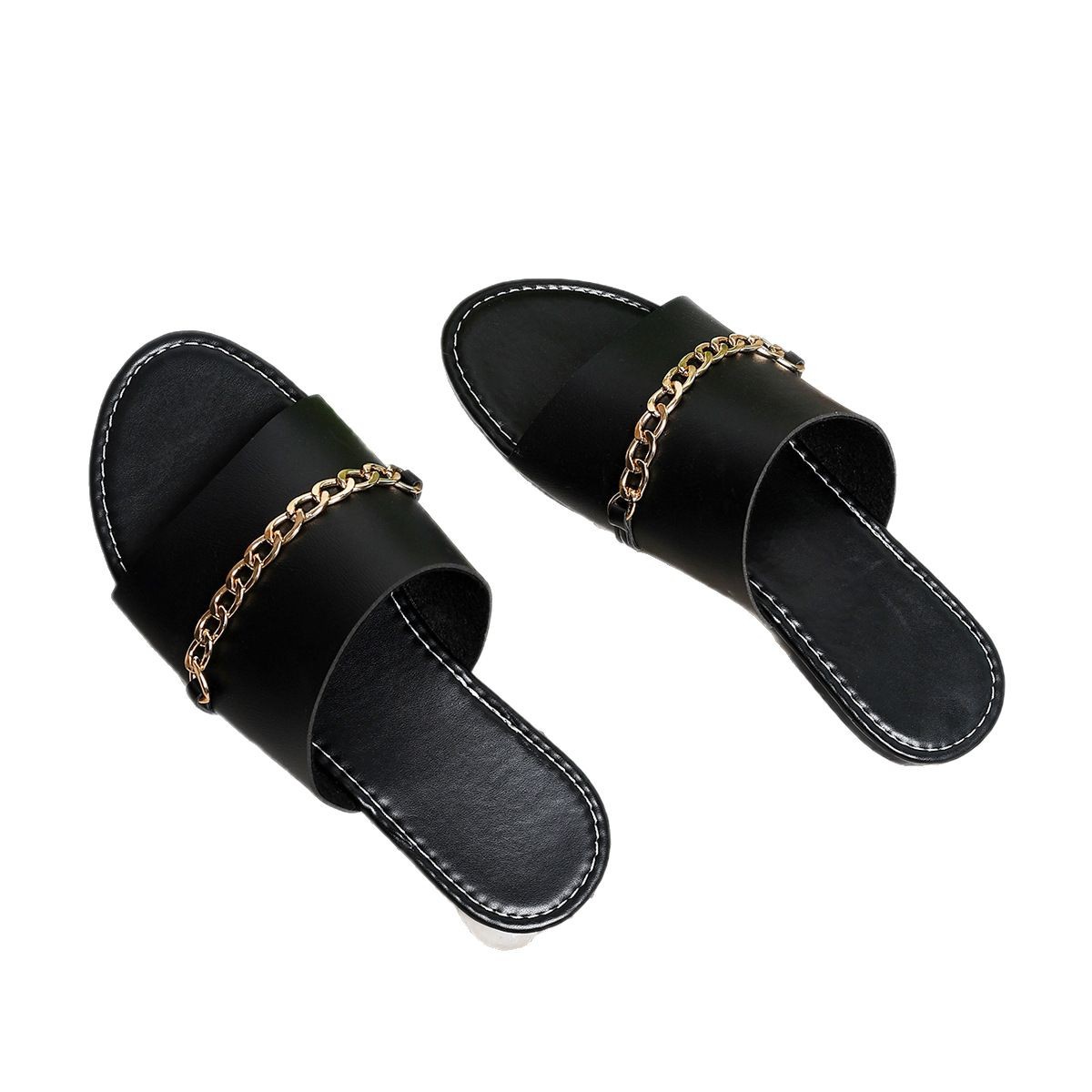 New cross-border styles of large-sized women's shoes from Europe and America in 2025, including metal buckle sandals, women's slippers, women's beach shoes and women's outerwear Item Picture