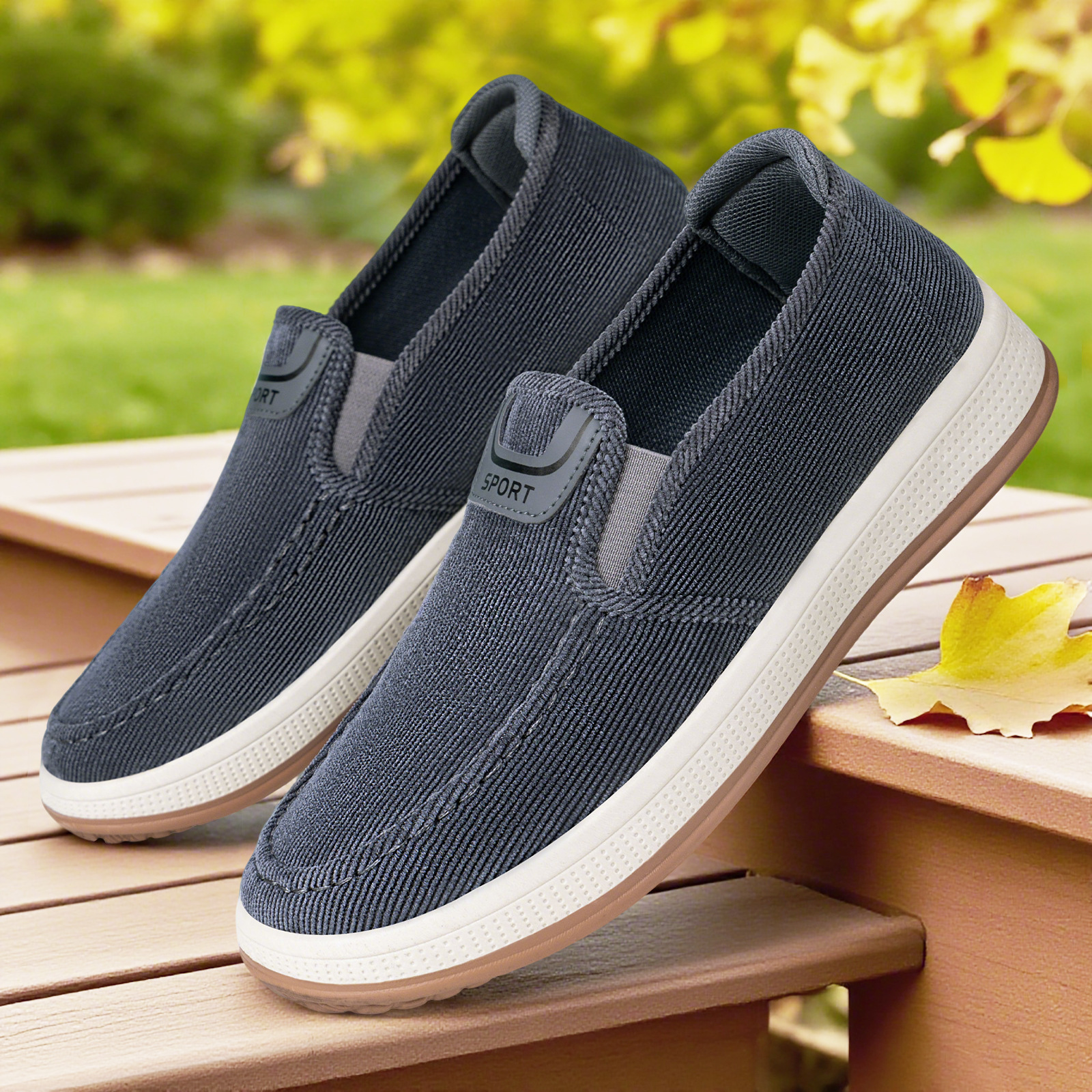 Men's casual shoes, one-step lazy shoes, versatile single shoes, soft-soled woven shoes, shallow men's shoes, breathable mesh shoes details Picture