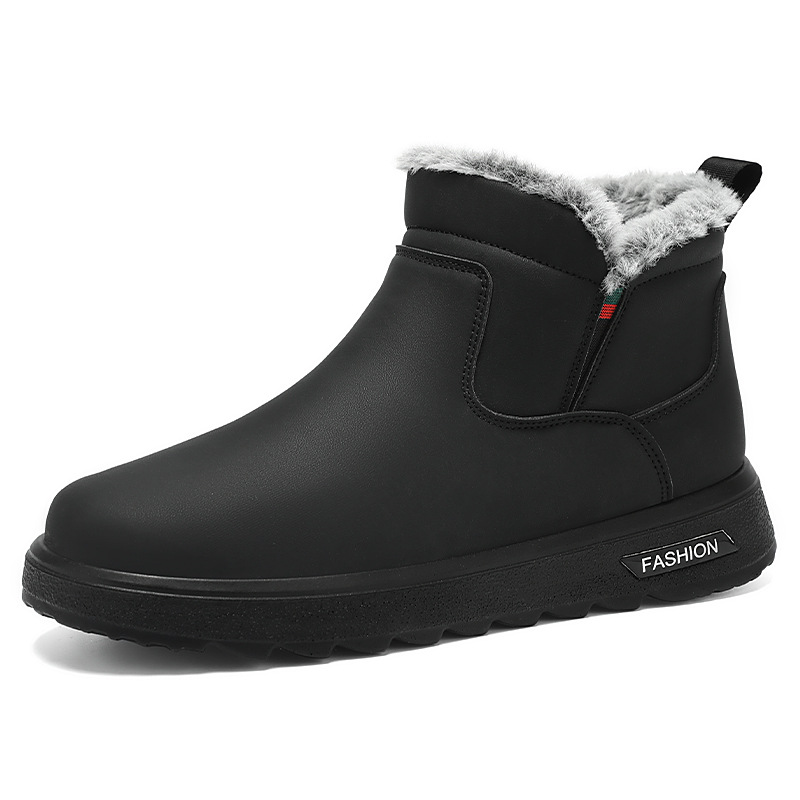 Men's winter snow boots with fleece and thickened, versatile cotton shoes, cold-proof and warm men's boots, cross-border large-sized waterproof cotton boots Item Picture
