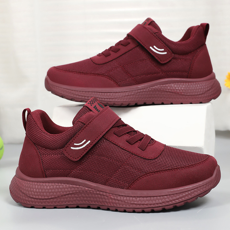 Women's shoes, women's casual single shoes, breathable mesh shoes, versatile Velcro walking shoes, soft-soled, not tiring to the feet, single shoes Specification drawing