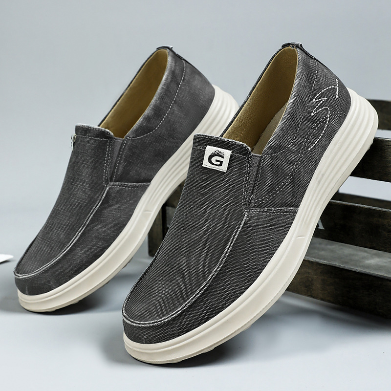 Men's spring new canvas shoes, casual shoes, Korean-style breathable workwear shoes, wholesale of old Beijing cloth shoes details Picture