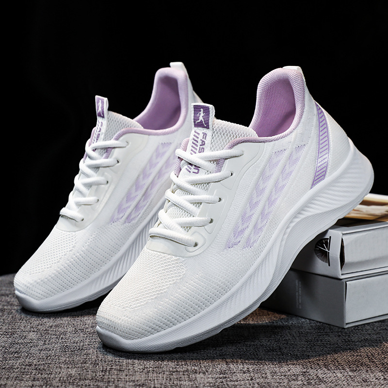 Spring new breathable casual sports single shoes for women, factory wholesale of large-sized Korean version height-increasing mesh shoes for women details Picture