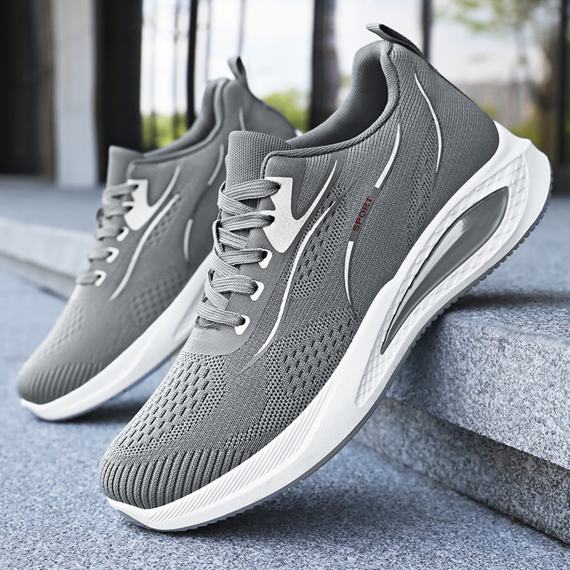 Men's sports shoes, breathable flying woven non-smelly feet, mesh shoes, fashionable and versatile casual shoes, soft-soled running shoes, single shoes Specification drawing