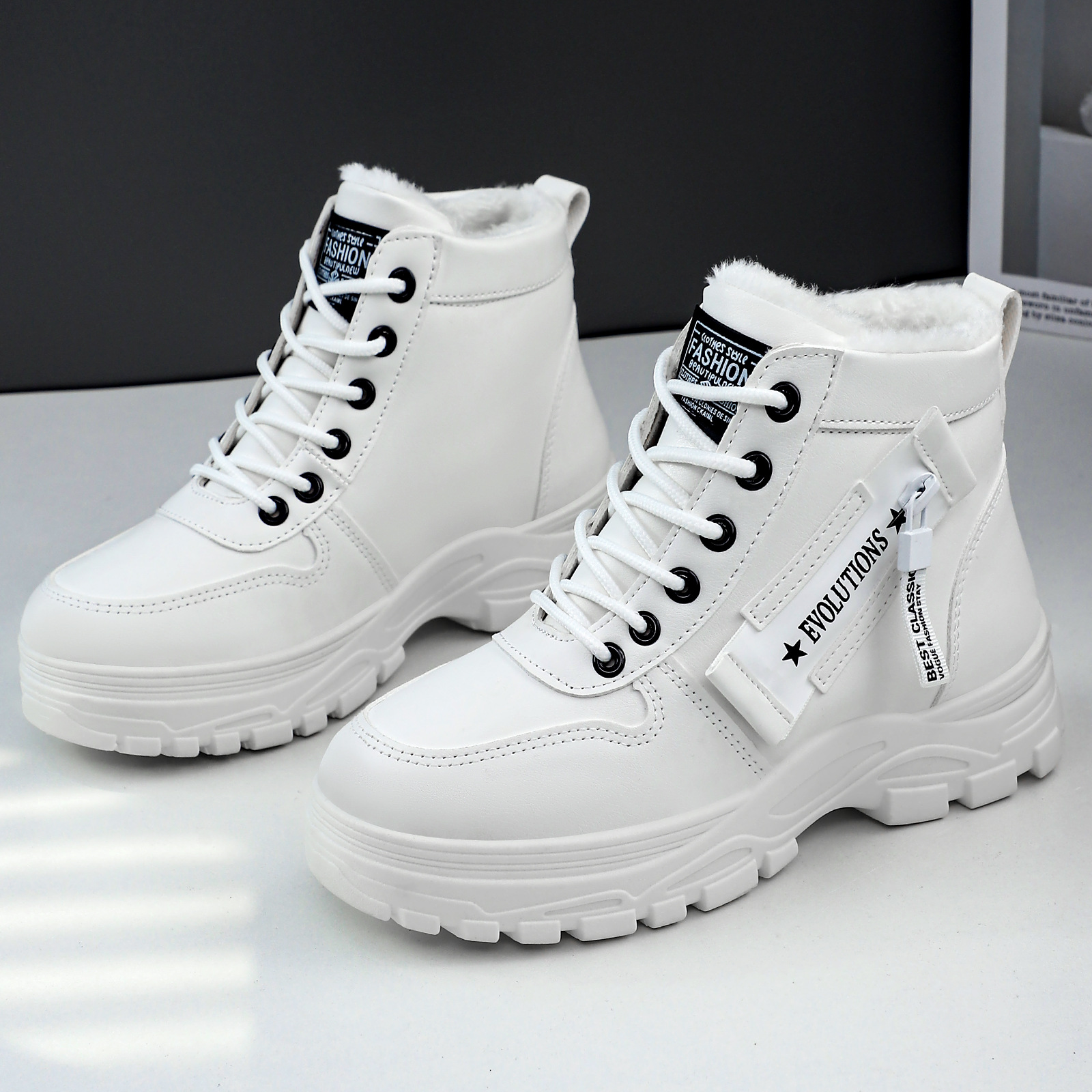 Women's snow boots, winter fleece cotton shoes, cold-proof and warm long boots, versatile cotton boots, cross-border large-sized women's boots Specification drawing