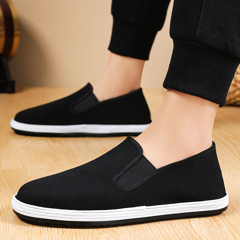 Men's shoes with multi-layer soles, cloth shoes, old Beijing cloth shoes, shoes for middle-aged and elderly fathers, breathable, sweat-wicking and non-smelly feet, mugwort shoes, single shoes Specification drawing