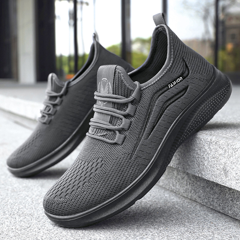 Men's sports shoes, breathable mesh shoes, non-smelly feet, flying woven shoes, soft-soled and comfortable running shoes, classic and versatile casual shoes full figure