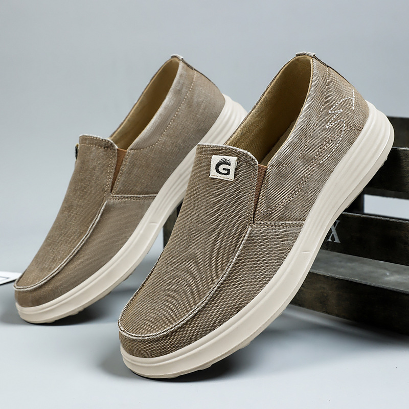 Men's spring new canvas shoes, casual shoes, Korean-style breathable workwear shoes, wholesale of old Beijing cloth shoes Specification drawing