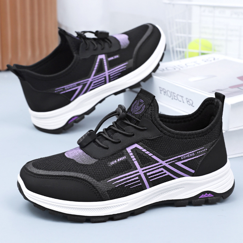 Women's shoes, walking shoes, summer women's breathable mesh shoes, soft-soled sports shoes, comfortable and not tiring feet, shoes for middle-aged and elderly mothers Specification drawing