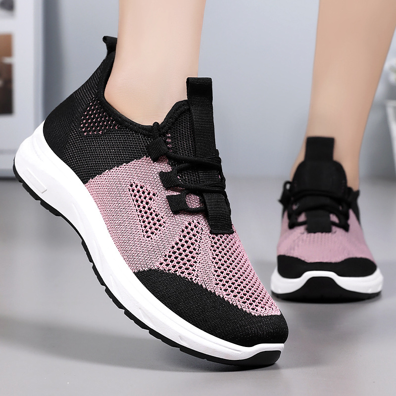 Women's sports shoes, breathable mesh shoes with soft soles, comfortable running shoes, versatile color-blocking single shoes, lightweight women's shoes details Picture