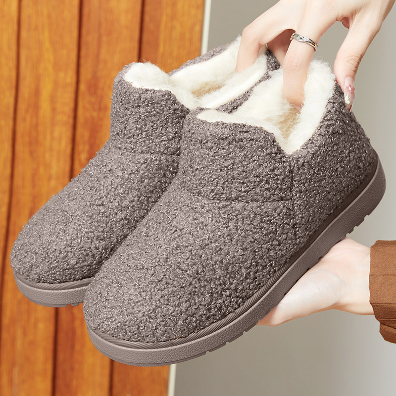 Women's shoes, cotton shoes, cross-border versatile snow boots, fleece and thickened warm cotton boots, TEMU women's boots, casual home short boots full figure