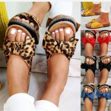 The 2020 new large-sized women's shoes with cork soles and bows for foreign trade are versatile for casual wear Specification drawing