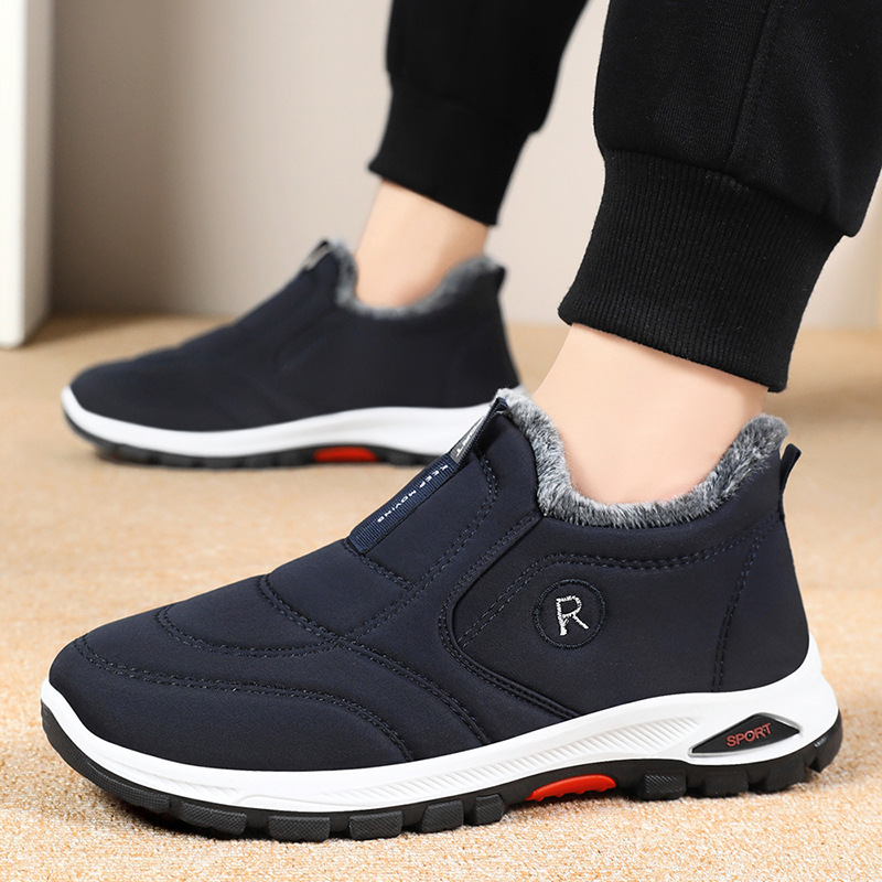 New winter cotton shoes for men, with added fleece and thickened warmth, for the elderly, couple style, one-foot old Beijing cotton boots wholesale Specification drawing