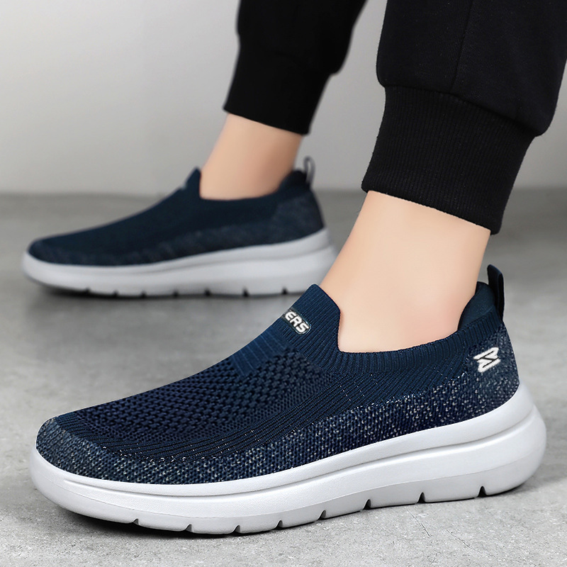 Men's casual shoes, breathable flying woven mesh shoes, one-step lazy shoes, soft-soled comfortable dad shoes, versatile men's shoes Specification drawing