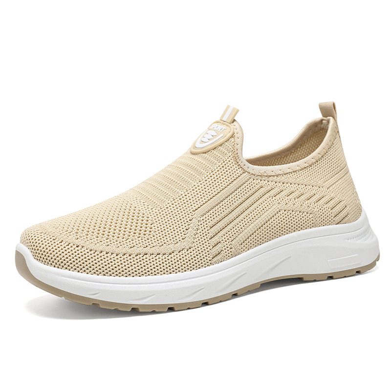 Women's casual shoes, cross-border large-sized women's shoes, breathable mesh shoes, flying woven single shoes, one-foot shoes for middle-aged and elderly mothers Item Picture