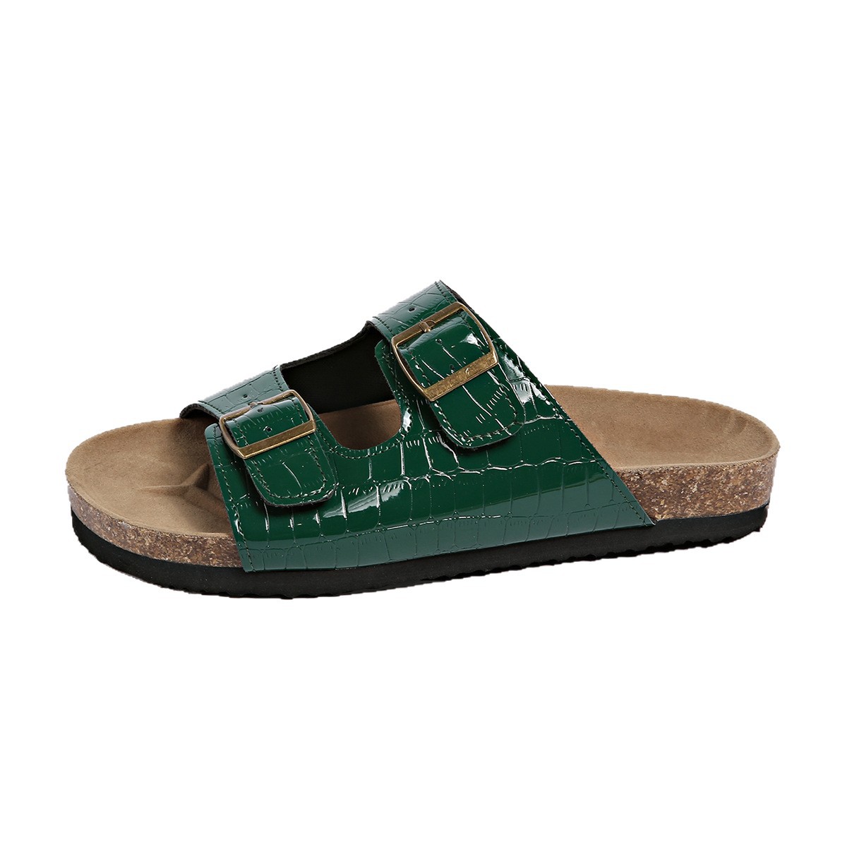 New flat-bottomed one-shoulder slippers for women's fashion in 2025, Amazon outdoor cooling slippers, size 43 Item Picture