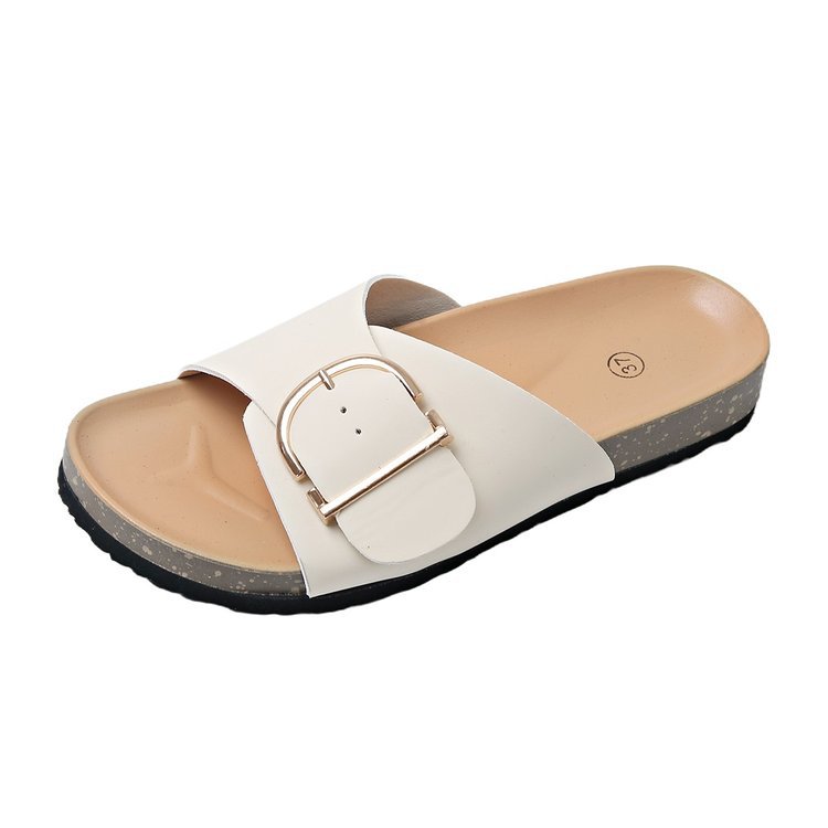 Foreign trade one-piece slippers for women 2025 New style beach open-toe flat sandals for women, European and American women's large-sized women's sandals Item Picture