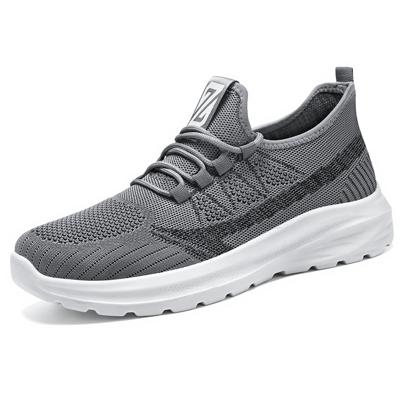 Men's shoes: Breathable flying woven shoes, non-smelly feet, mesh shoes, soft-soled, comfortable running shoes, versatile and casual men's shoes Item Picture
