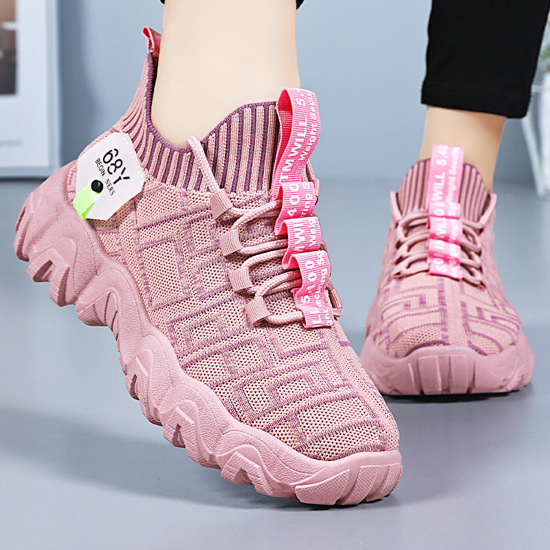 Women's casual shoes, summer new cross-border breathable mesh shoes, soft-soled comfortable single shoes, fashionable flying woven coconut shoes full figure
