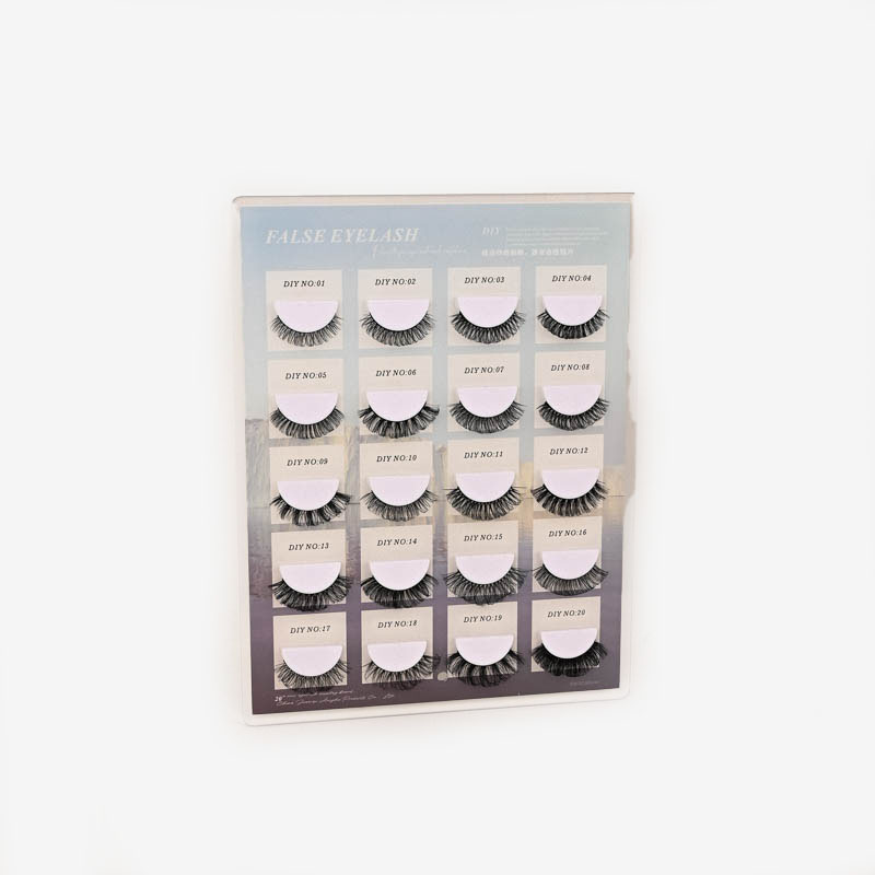 自然裸妆交叉浓密短款假睫毛 日常素颜硬梗仿真可撑双眼皮5对