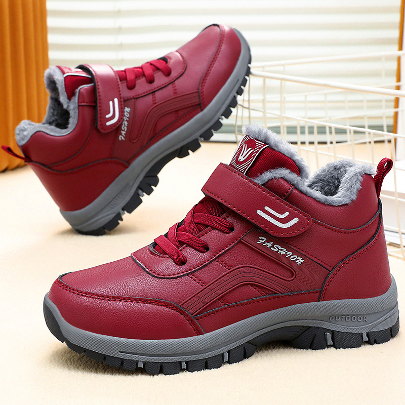 Wholesale of new winter cotton shoes for women, fleece and thickened hiking snow boots, cross-border women's shoes, and low-top women's boots Specification drawing