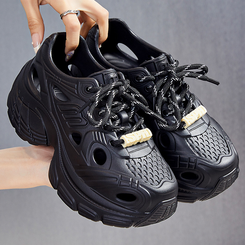 Women's summer thick-soled croats, EVA soft-soled casual shoes, fashionable height-increasing shoes, breathable and non-stuffy casual shoes full figure