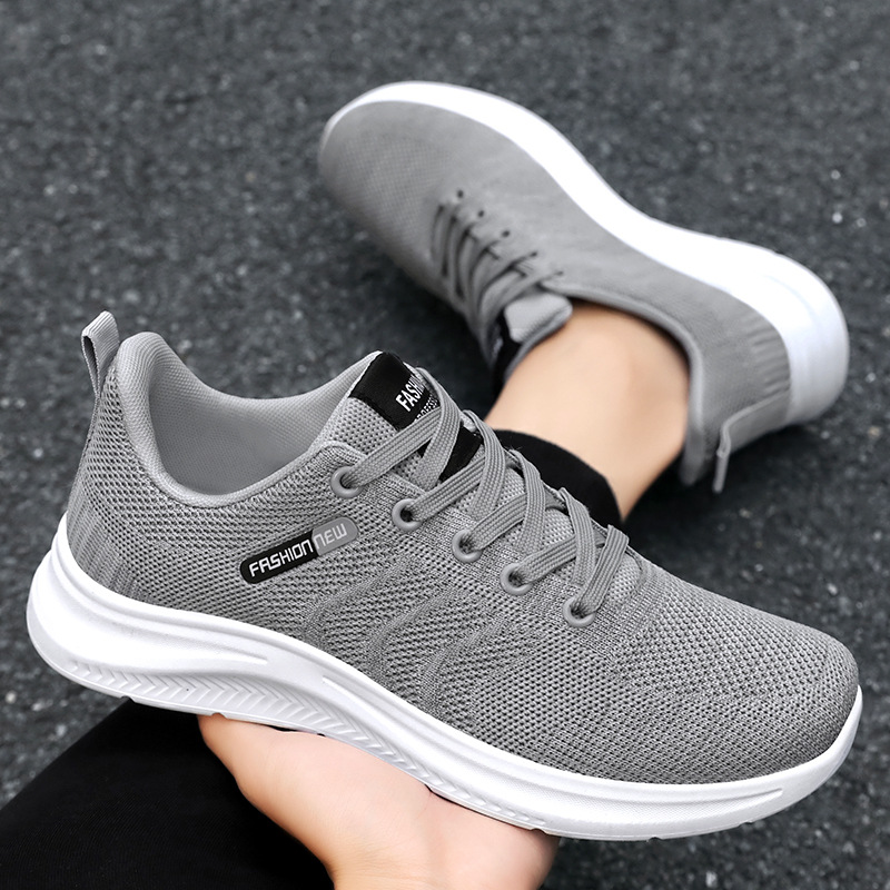 Men's sports shoes, breathable and non-smelly feet, mesh shoes, soft-soled and not tiring feet, running shoes, versatile single shoes, flying woven shoes details Picture