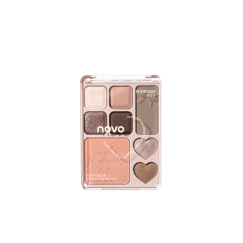 novo's Casual Sweetheart Eight-Color Eyeshadow Palette is versatile for daily use. It's a high-gloss one-piece palette with pearlescent multi-color eyeshadow Item Picture