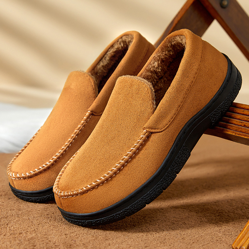 Men's cotton shoes, cross-border consignment, fleece and thickened large cotton boots, warm and comfortable snow boots, one foot of lazy shoes Specification drawing