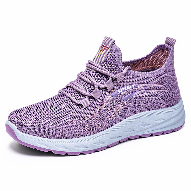Women's casual shoes, foreign trade women's shoes, versatile soft-soled women's single shoes, shoes for middle-aged and elderly mothers, flying woven breathable mesh shoes Item Picture